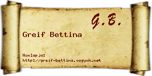 Greif Bettina névjegykártya